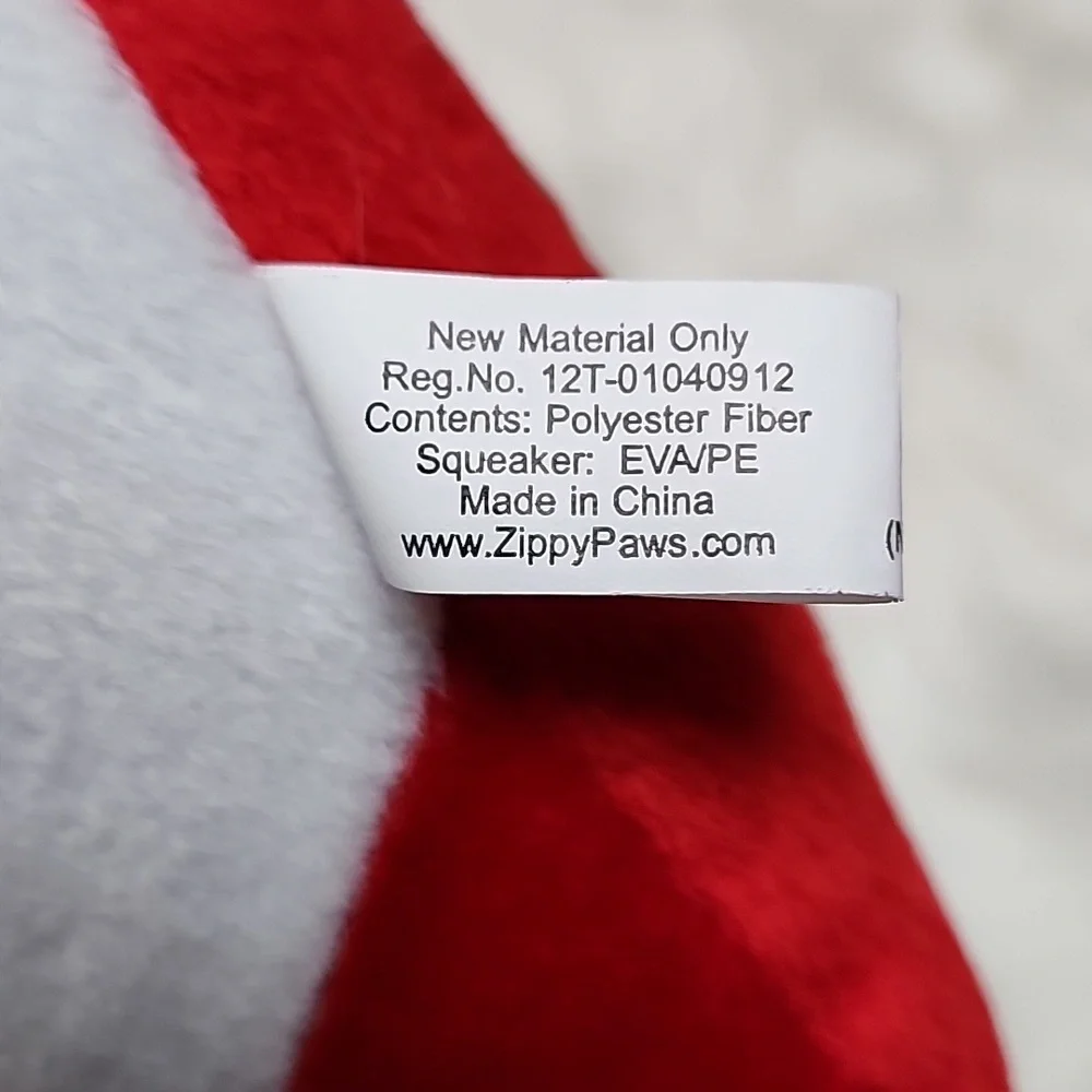 Zippy Paws Holiday Jigglerz Candy Cane Durable Squeeker Crinkle Dog Toy
